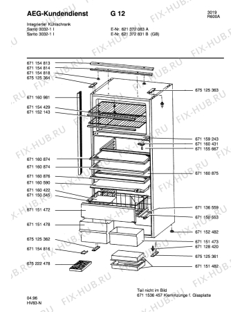 Взрыв-схема холодильника Aeg SAN3032-1I - Схема узла Housing 001